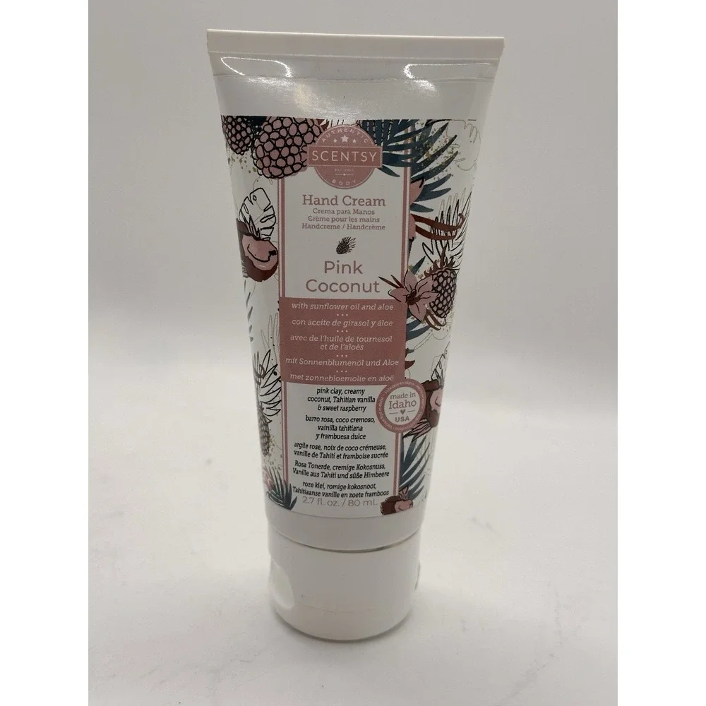 Scentsy Pink Coconut Hand Cream 2.7oz New Sealed Sunflower Oil Aloe‎ Lotion